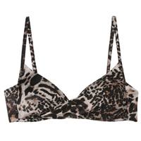 Parte De Cima De Biquíni Triângulo Almofadado Elegant Animalier - Marrom