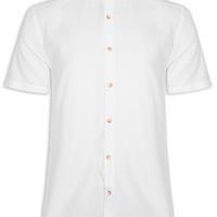 Camisa Masculina Slim Linho Algodão - Branco