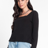 Blusa Feminina Manga Longa - Preto