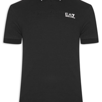 Polo Masculina Estampada - Preto