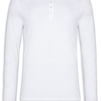 Camiseta Masculina Pima Manga Longa Com Botões Regular Fit - Off White