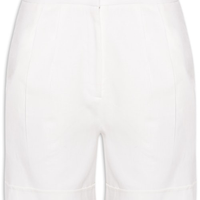 Short Feminino Cintura Alta Em Linho Misto - Off White