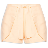Short Feminino Cintura Alta Em Linho Misto - Amarelo