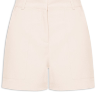 Short Feminino Curto Com Bolsos Frontais - Bege