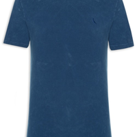Camiseta Masculina Regular Piquet Marmorizado - Azul