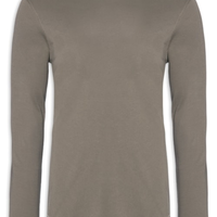 Camiseta Masculina Pima Manga Longa Gola Redonda - Cinza