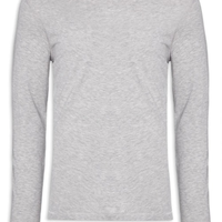 Camiseta Masculina Pima Manga Longa Gola Redonda - Cinza