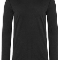 Camiseta Masculina Pima Manga Longa Gola Redonda - Preto