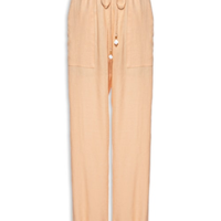 Calça Feminina Cadarço Cintura - Bege