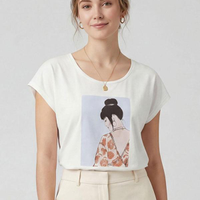 Blusa Feminina Manga Curta - Bege