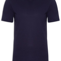 Camiseta Masculina Algodão Pima Gola Careca - Azul