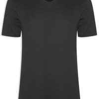 Camiseta Masculina Básica Gola V - Preto