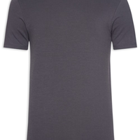 Camiseta Masculina Canelada Slim Fit Gola Careca - Cinza