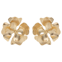 Brinco Feminino Flor Camélia - Dourado