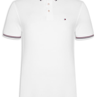Polo Masculina Tipped Slim Fit - Branco