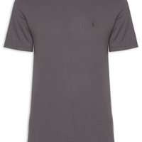 Camiseta Masculina Algodão Pima Gola Careca - Cinza