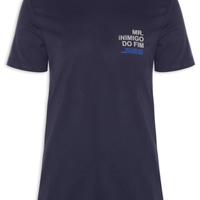 Camiseta Masculina Estampada Mr. Inimigo Do Fim - Azul