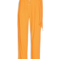 Calça Feminina Faixa Botões - Laranja
