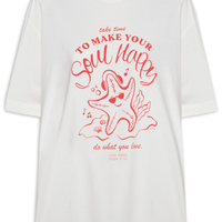 Camiseta Feminina Silk Happy Soul - Branco