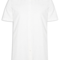 Camisa Masculina Cotton Weave Manga Curta - Off White