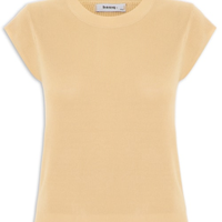Blusa Feminina Tricot Sem Manga - Bege