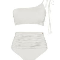 Top biquíni um ombro só bio artemis off white