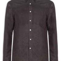 Camisa Masculina Linho Blend Cross Dye Manga Longa - Marrom