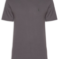 Camiseta Masculina Algodão Pima Gola Careca - Cinza