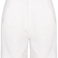 Short Feminino Cintura Alta Em Linho Misto - Off White