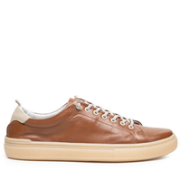 Tênis Masculino Casual Em Couro - Marrom
