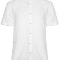 Camisa Masculina Slim Linho Algodão - Branco