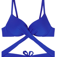 Parte De Cima De Biquíni Push-Up Soft Indonésia - Azul