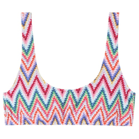 Parte De Cima De Biquíni Top Multicolor Chevron - Rosa