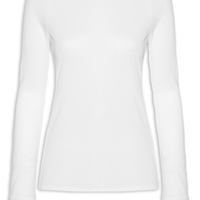 Camiseta Feminina Manga Longa Lisa - Branco