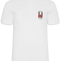 Polo Masculina Vertical Flag Regular - Branco