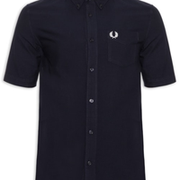 Camisa Masculina Button Down Regular Fit Em Oxford - Azul