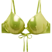 Parte De Cima De Biquíni Push-Up Metallic Skin - Verde