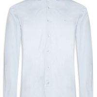 Camisa Masculina Slim Fit Tricoline Stretch - Azul