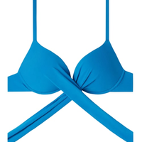 Parte De Cima De Biquíni Push-Up Almofadado Graduado Soft Indonésia - Azul