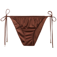 Calcinha De Biquíni Shiny Satin - Marrom