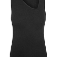 Blusa Feminina Decote Assimétrico Tricot - Preto