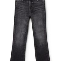 Calça Jeans Cropped Flare - Cinza