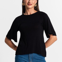 Blusa Feminina Manga Curta - Preto