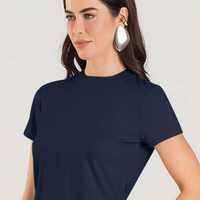 Blusa Feminina Manga Curta - Azul