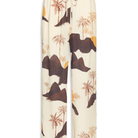Calça Feminina Cambraia Estampa Corcovado Mix - Bege