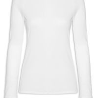 Camiseta Feminina Manga Longa Lisa - Branco