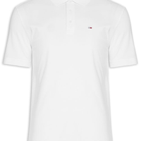 Polo Masculina Básica Bandeira Bordada Original Fit Em Piquet De Algodão - Branco
