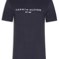 Camiseta Masculina Core TH Logo Bordado Regular Fit Em Algodão - Azul