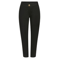 Calça ciclos linho cigarrete preta