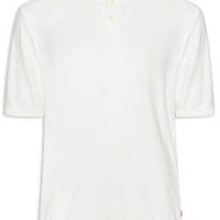 Polo Masculina Sweater Knit - Branco